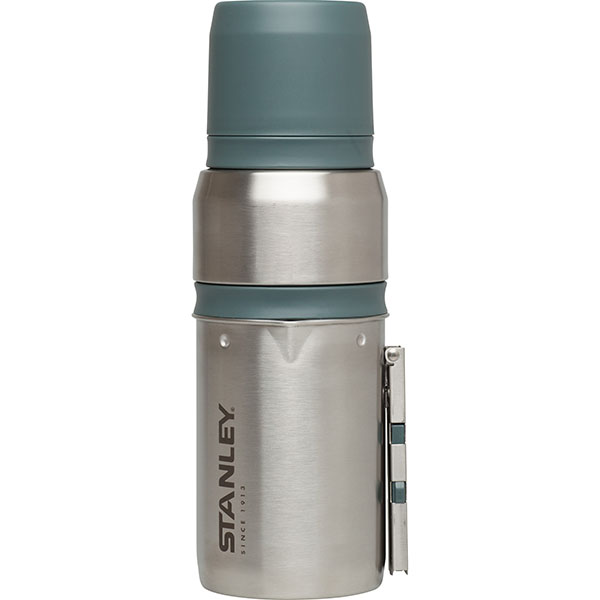  Coffee Campers rejoice! Stanley's Mountain Vacuum Coffee System has it all: BOILING POT + FRENCH PRESS + VACUUM BOTTLE. It makes a lot of coffee and takes up very little space, so now you can make fresh coffee anywhere!