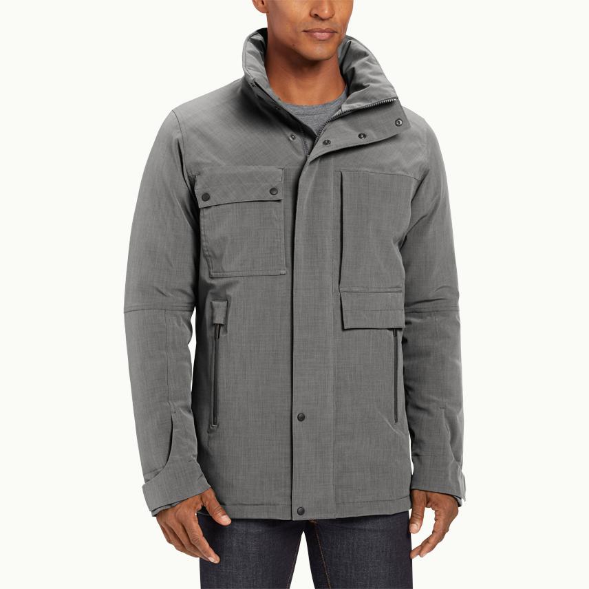  Nau clothing makes eco-friendly fashion that functions. Yeah, think on that idea for a while! It's genius. Just like this jacket from Nau's recycled down line. You can snowboard in it and wear it to your boring office job without having to change!
