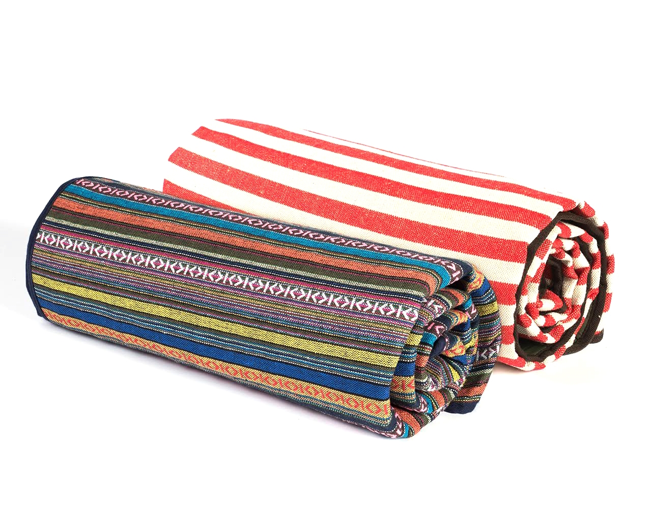 These camping mats are freaking awesome! Made of cotton &amp; leather, two of the toughest natural materials ever, these happy mats will hold up on your adventures. Pick one or two up from Hand Eye Supply! Oh, and check out their tweed folding chair…